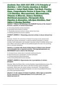 Academic Year 2026&ndash;2027 NUR 1172 Principles of Nutrition &vert; 190&plus; Practice Questions & Verified Answers &vert; Latest Study Guide&comma; Test Bank&comma; Practice Exam&comma; Comprehensive Review & Exam Prep &vert; NUR 1172 Nutrition&comma; Macronutrients&comma; Micronutrients&comma; Vitamins & Mineral