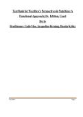 Test Bank for Wardlaw&rsquo;s Perspectives in Nutrition&colon; A&NewLine;Functional Approach&comma;12e Edition&comma; Carol&NewLine;Byrd-Bredbenner&comma; Gaile Moe&comma; Jacqueline Berning&comma; Danita Kelley&NewLine;