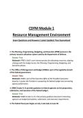 CDFM Module 1 Resource Management Environment Exam Questions and Answers&vert; Latest Update&vert; Pass Guaranteed