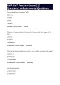 RMA AMT Practice Exam &lpar;210 Questions&rpar; with Answered Questions&period;