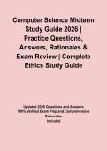 Computer Science Midterm Study Guide 2026 &vert; Practice Questions&comma; Answers&comma; Rationales & Exam Review