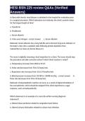 HESI BSN 225 review Q&As &lpar;Verified Answers