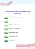 Fundamentals of Anatomy & Physiology&NewLine;Test Bank