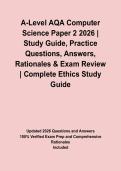 A-Level AQA Computer Science Paper 2 2026 &vert; Study Guide&comma; Practice Questions&comma; Answers&comma; Rationales & Exam Review