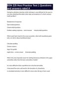 BSN 225 Hesi Practice Test 1 Questions and answers rated A
