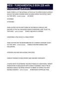HESI - FUNDAMENTALS BSN 225 with Answered Questions