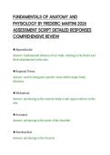FUNDAMENTALS OF ANATOMY AND&NewLine;PHYSIOLOGY BY FREDERIC MARTINI 2026&NewLine;ASSESSMENT SCRIPT DETAILED RESPONSES&NewLine;COMPREHENSIVE REVIEW