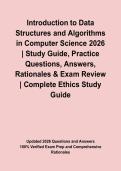 Introduction to Data Structures and Algorithms in Computer Science 2026 &vert; Study Guide&comma; Practice Questions&comma; Answers&comma; Rationales & Exam Review