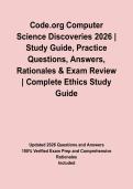 Code&period;org Computer Science Discoveries 2026 &vert; Study Guide&comma; Practice Questions&comma; Answers&comma; Rationales & Exam Review
