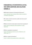FUNDAMENTALS OF BIOSTATISTICS ACTUAL&NewLine;TEST PAPER QUESTIONS AND SOLUTIONS&NewLine;GRADED A&plus;