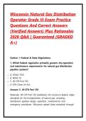 Wisconsin Natural Gas Distribution Operator Grade III Exam Practice Questions And Correct Answers &lpar;Verified Answers&rpar; Plus Rationales 2026 Q&A &vert; Instant Download Pdf