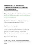 FUNDAMENTALS OF BIOSTATISTICS&NewLine;COMPREHENSIVE EXAM QUESTIONS AND&NewLine;SOLUTIONS GRADED A&plus;