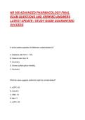 NR 565 ADVANCED PHARMACOLOGY FINAL EXAM QUESTIONS AND VERIFIED ANSWERS LATEST UPDATE &sol; STUDY GUIDE GUARANTEED SUCCESS