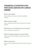 FUNDAMENTALS OF BIOSTATISTICS FINAL&NewLine;PAPER SOLVED QUESTIONS WITH COMPLETE&NewLine;ANSWERS&NewLine;