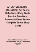 AP CSP Vocabulary &ndash; &lpar;ALL&rpar; 2026 &vert; Key Terms&comma; Definitions&comma; Study Guide&comma; Practice Questions&comma; Answers & Exam Review