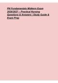 PN Fundamentals Midterm Exam 2026&sol; 2027 &ndash; Practical Nursing Study Guide&comma; Practice Questions & Answers