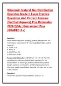 Wisconsin Natural Gas Distribution Operator Grade II Exam Practice Questions And Correct Answers &lpar;Verified Answers&rpar; Plus Rationales 2026 Q&A &vert; Guaranteed Pass &lpar;GRADED A&plus;&rpar;