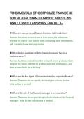 FUNDAMENTALS OF CORPORATE FINANCE 4E&NewLine;BERK ACTUAL EXAM COMPLETE QUESTIONS&NewLine;AND CORRECT ANSWERS GRADED A&plus;