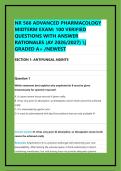 NR 566 ADVANCED PHARMACOLOGY MIDTERM EXAM&colon; 100 VERIFIED QUESTIONS WITH ANSWER RATIONALES &lpar;AY 2026&sol;2027&rpar; &vert; GRADED A&plus; &sol;NEWEST