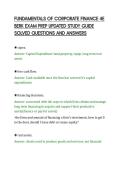 FUNDAMENTALS OF CORPORATE FINANCE 4E&NewLine;BERK EXAM PREP UPDATED STUDY GUIDE&NewLine;SOLVED QUESTIONS AND ANSWERS&NewLine;