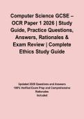Computer Science GCSE &ndash; OCR Paper 1 2026 &vert; Study Guide&comma; Practice Questions&comma; Answers&comma; Rationales & Exam Review