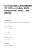 FUNDAMENTALS OF CORPORATE FINANCE&NewLine;12TH EDITION ACTUAL EXAM UPDATED&NewLine;COMPLETE QUESTIONS AND CORRECT&NewLine;ANSWERS&NewLine;