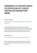 FUNDAMENTALS OF CORPORATE FINANCE&NewLine;12TH EDITION EXAMS SET COMPLETE&NewLine;QUESTIONS AND ANSWERS EXPERT&NewLine;VERIFIED