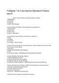 Firefighter 1 & 2 and Hazmat Operations Practice Test 1 Questions & Answers 2026&sol;2027 &vert; Exam Prep
