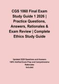 CGS 1060 Final Exam Study Guide 1 2026 &vert; Practice Questions&comma; Answers&comma; Rationales & Exam Review