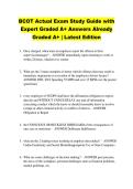 BCOT Actual Exam Study Guide with &NewLine;Expert Graded A&plus; Answers Already &NewLine;Graded A&plus; &vert; Latest Edition