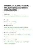 FUNDAMENTALS OF CORPORATE FINANCE&NewLine;FINAL PAPER SOLVED QUESTIONS WITH&NewLine;COMPLETE ANSWERS&NewLine;