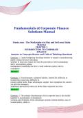 Fundamentals of Corporate Finance&NewLine;Solutions Manual&NewLine;