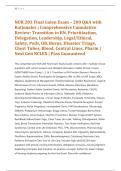 NUR 283 Final Galen Exam &ndash; 200 Q&A with &NewLine;Rationales &vert; Comprehensive Cumulative &NewLine;Review&colon; Transition to RN&comma; Prioritization&comma; &NewLine;Delegation&comma; Leadership&comma; Legal&sol;Ethical&comma; &NewLine;Safety&comma; Peds&comma; OB&comma; Burns&comma; Disaster Triage&comma; &NewLine;Chest Tubes&comma; Blood&comma; Central Lines&comma; Pharm &vert; 