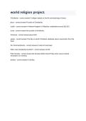 World Religion Project &vert; Religious Studies Study Guide&comma; Questions & Answers 2026&sol;2027