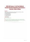 NUR 265 Exams 1&ndash;3 & Final Medical-Surgical Nursing Questions and Answers &vert; Nursing &vert; Galen College