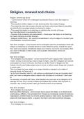 Religion&comma; Renewal and Choice &vert; Religious Studies Study Guide&comma; Questions & Answers 2026&sol;2027