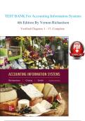 Test Bank for Accounting Information Systems&comma; 4th Edition by Vernon Richardson &ndash; Complete Questions & Answers Study Guide &vert; Newest 2026&sol;2027