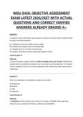 WGU D426&colon; OBJECTIVE ASSESSMENT &NewLine;EXAM LATEST 2026&sol;2027 WITH ACTUAL &NewLine;QUESTIONS AND CORRECT VERIFIED &NewLine;ANSWERS ALREADY GRADED A&plus; 