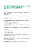 STRAIGHTERLINE A&P 1 FINAL REVIEW QUESTIONS AND ANSWERS