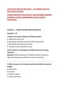 CLUB PILATES WRITTEN FINAL EXAM &mdash; 210 ORIGINAL PRACTICE QUESTIONS & ANSWERS&NewLine;UPDATED 2026&sol;2027 STUDY EDITION &vert; MAT&comma; REFORMER&comma; ANATOMY&comma; APPARATUS&comma; CUEING&comma; PROGRAMMING&comma; SAFETY & SPECIAL POPULATIONS&NewLine;