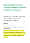 CQM-C Exam Questions and Correct &NewLine;Answers &lpar;Verified Answers&rpar; Plus Rationale &NewLine;2027 Q&A&vert; Instant Download Pdf