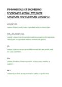 FUNDAMENTALS OF ENGINEERING&NewLine;ECONOMICS ACTUAL TEST PAPER&NewLine;QUESTIONS AND SOLUTIONS GRADED A&plus;&NewLine;