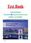 Test Bank for Corporate Finance&comma; 13th Edition by Bradford D&period; Jordan Stephen A&period; Ross&comma; Randolph W&period; Westerfield ISBN 978-1265533199