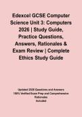 Edexcel GCSE Computer Science Unit 3&colon; Computers 2026 &vert; Study Guide&comma; Practice Questions&comma; Answers&comma; Rationales & Exam Review