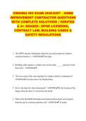 VIRGINIA HIC EXAM 2026&sol;2027 &ndash; HOME IMPROVEMENT CONTRACTOR QUESTIONS WITH COMPLETE SOLUTIONS &vert; VERIFIED & A&plus; GRADED &vert; DPOR LICENSING&comma; CONTRACT LAW&comma; BUILDING CODES & SAFETY REGULATIONS