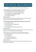 Texas Water Well Driller License Exam &mdash; 120 Questions with Answers