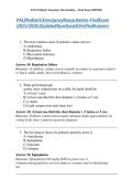 PALS Pediatric Emergency Resuscitation Final Exam 2025&sol;2026 &vert; Practice Questions & Answers