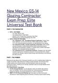 2026&sol;2027 New Mexico GS-14 Glazing Contractor Exam Prep &vert;  Elite Test Bank Questions & Answers