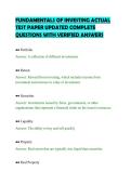 FUNDAMENTALS OF INVESTING ACTUAL&NewLine;TEST PAPER UPDATED COMPLETE&NewLine;QUESTIONS WITH VERIFIED ANSWERS&NewLine;