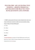 PSYCHIATRIC ADVANCED PRACTICE NURSING EXAM Bundle &vert; Update Questions with complete and Verified solutions&period;